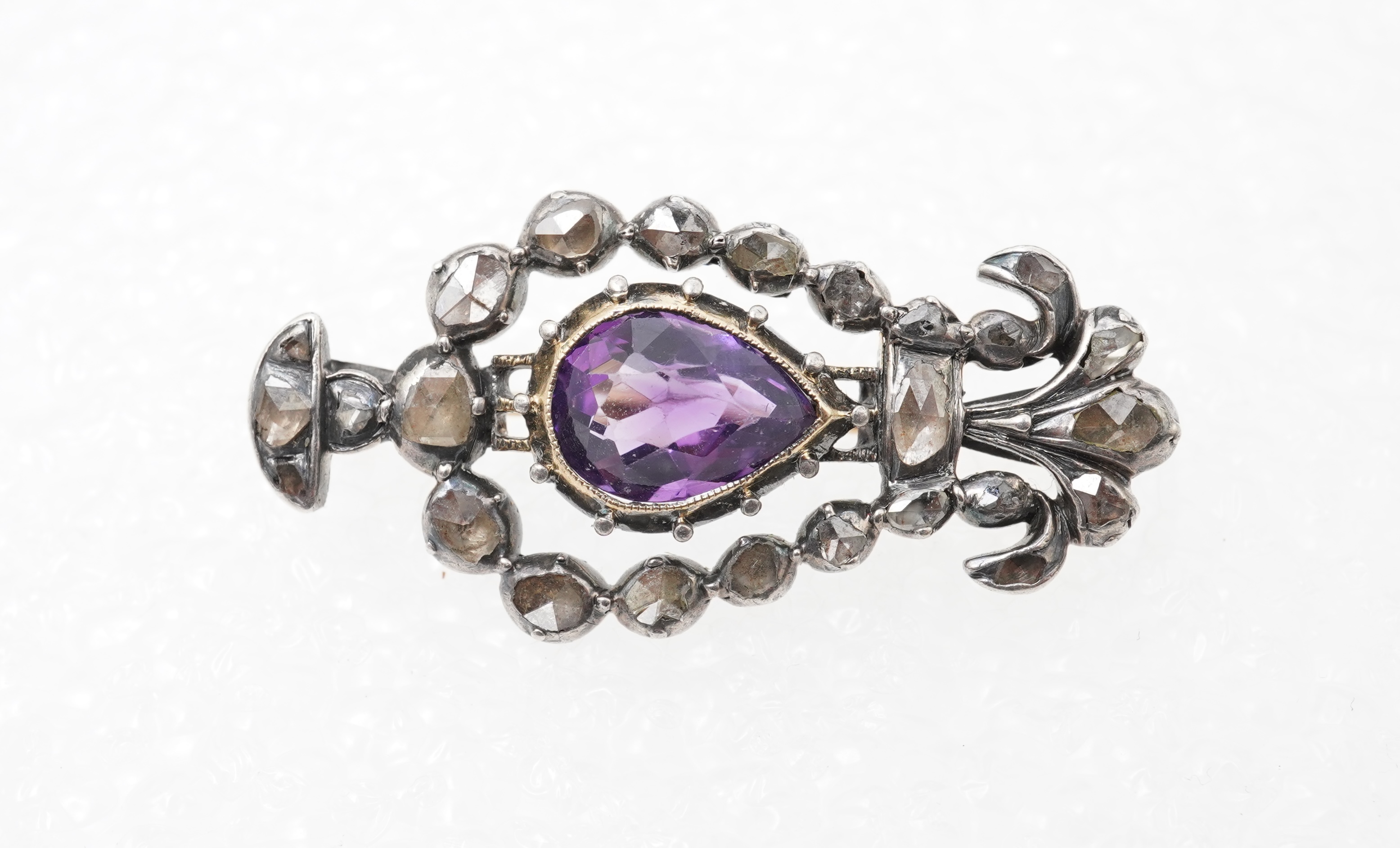 An amethyst and diamond brooch, 19th century and later